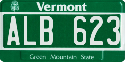 VT license plate ALB623
