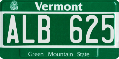 VT license plate ALB625