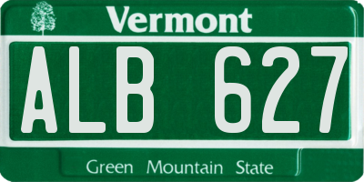 VT license plate ALB627