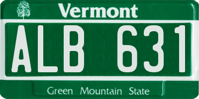 VT license plate ALB631