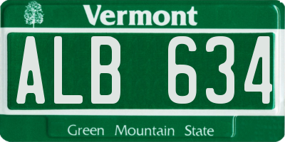 VT license plate ALB634