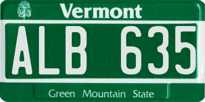 VT license plate ALB635