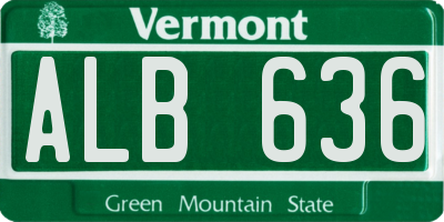 VT license plate ALB636
