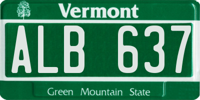 VT license plate ALB637