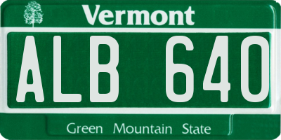 VT license plate ALB640