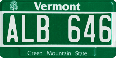 VT license plate ALB646