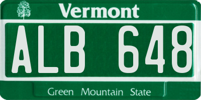 VT license plate ALB648