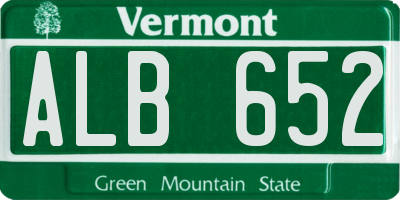 VT license plate ALB652