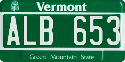 VT license plate ALB653