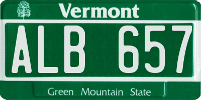 VT license plate ALB657