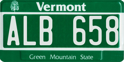 VT license plate ALB658