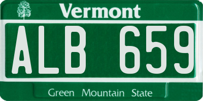 VT license plate ALB659