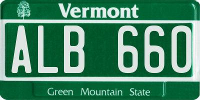 VT license plate ALB660
