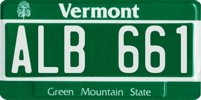 VT license plate ALB661