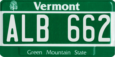 VT license plate ALB662
