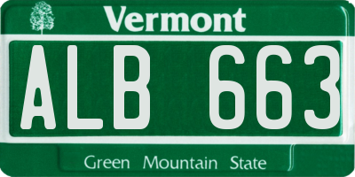 VT license plate ALB663