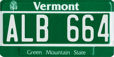 VT license plate ALB664