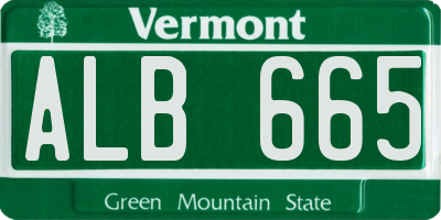 VT license plate ALB665