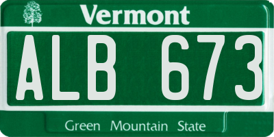 VT license plate ALB673
