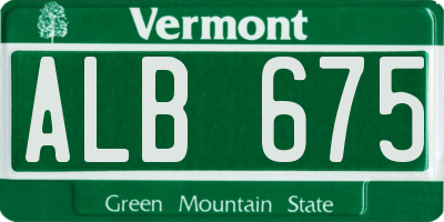 VT license plate ALB675