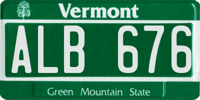 VT license plate ALB676