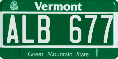 VT license plate ALB677