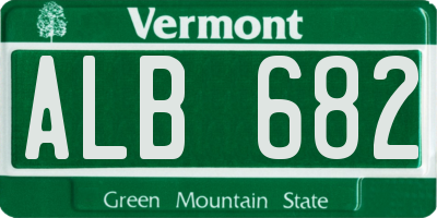 VT license plate ALB682