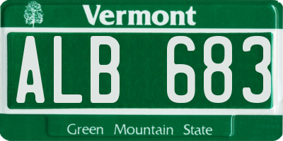 VT license plate ALB683