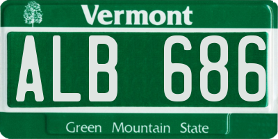 VT license plate ALB686