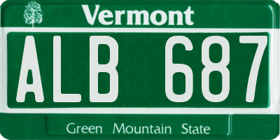 VT license plate ALB687