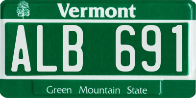 VT license plate ALB691