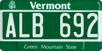 VT license plate ALB692
