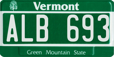 VT license plate ALB693