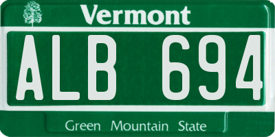 VT license plate ALB694