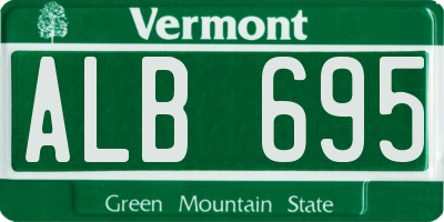 VT license plate ALB695
