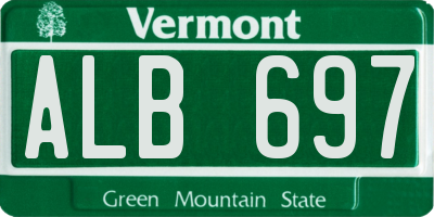 VT license plate ALB697