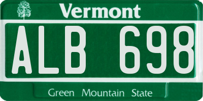 VT license plate ALB698