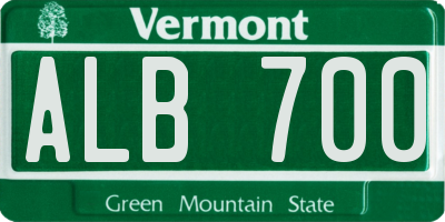 VT license plate ALB700