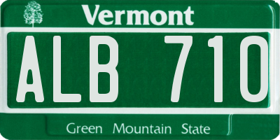 VT license plate ALB710