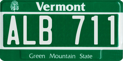 VT license plate ALB711