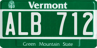 VT license plate ALB712