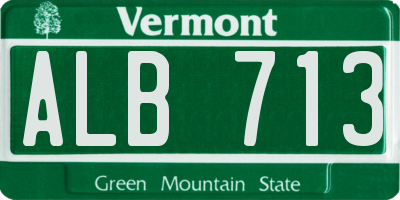 VT license plate ALB713