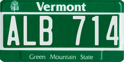 VT license plate ALB714