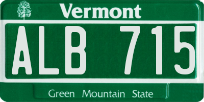 VT license plate ALB715