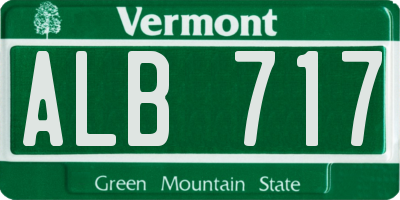 VT license plate ALB717