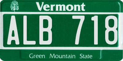 VT license plate ALB718