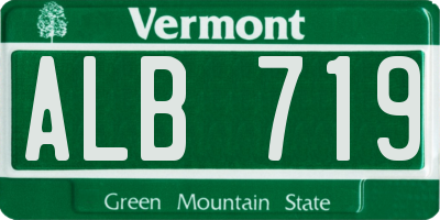 VT license plate ALB719