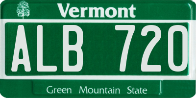 VT license plate ALB720