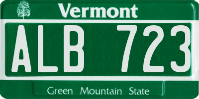 VT license plate ALB723