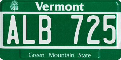 VT license plate ALB725